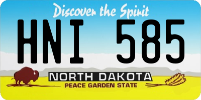 ND license plate HNI585