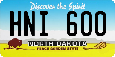 ND license plate HNI600