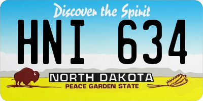ND license plate HNI634