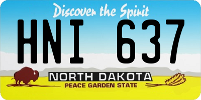 ND license plate HNI637