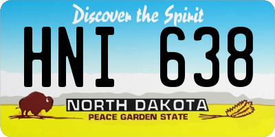 ND license plate HNI638