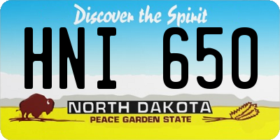 ND license plate HNI650