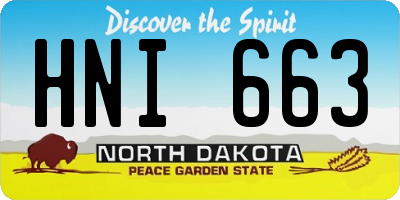 ND license plate HNI663