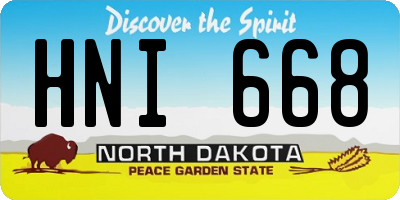 ND license plate HNI668