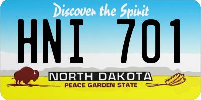 ND license plate HNI701