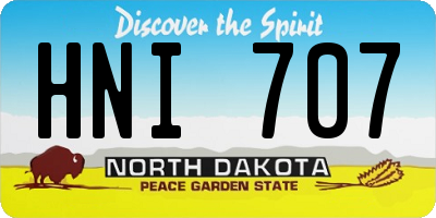 ND license plate HNI707