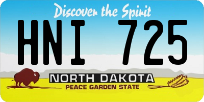 ND license plate HNI725