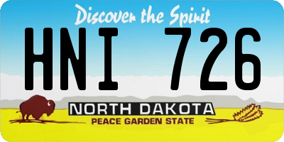 ND license plate HNI726