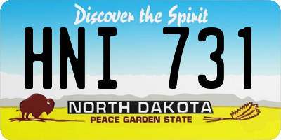 ND license plate HNI731
