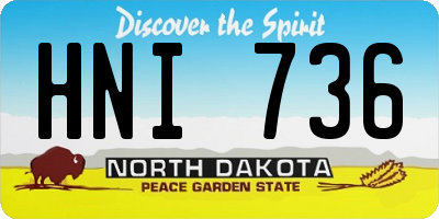 ND license plate HNI736