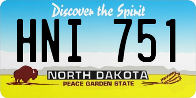 ND license plate HNI751