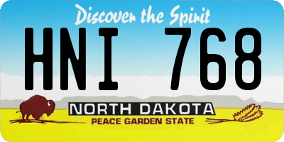 ND license plate HNI768