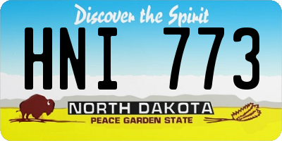 ND license plate HNI773