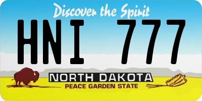 ND license plate HNI777