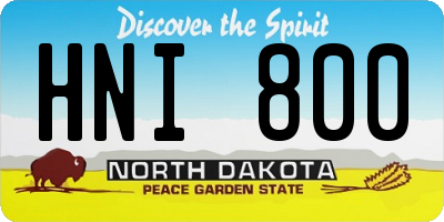 ND license plate HNI800