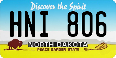 ND license plate HNI806