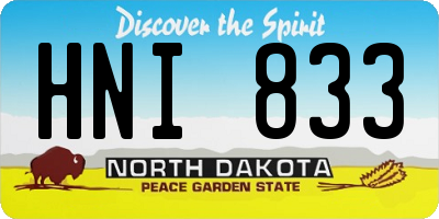 ND license plate HNI833