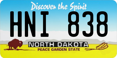 ND license plate HNI838