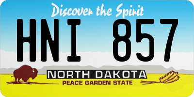 ND license plate HNI857