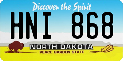 ND license plate HNI868