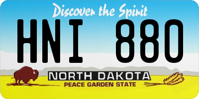 ND license plate HNI880