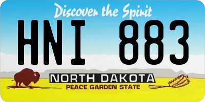 ND license plate HNI883