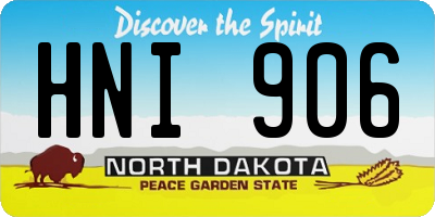ND license plate HNI906