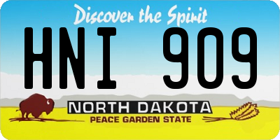 ND license plate HNI909