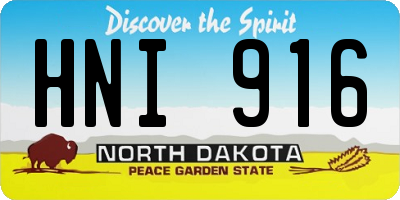ND license plate HNI916