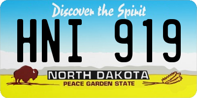 ND license plate HNI919