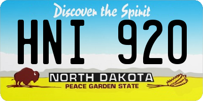 ND license plate HNI920