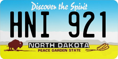 ND license plate HNI921