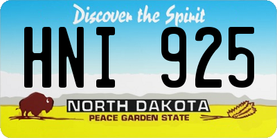 ND license plate HNI925