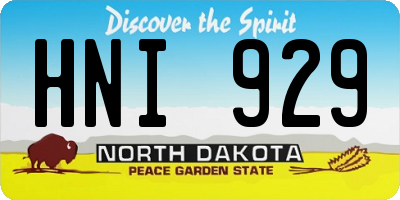 ND license plate HNI929