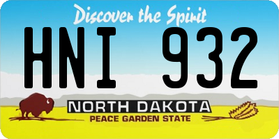 ND license plate HNI932