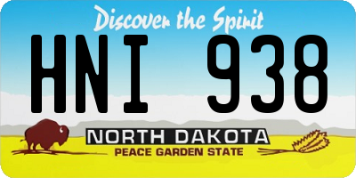 ND license plate HNI938