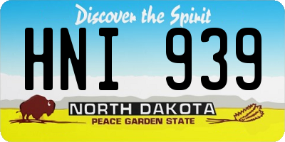 ND license plate HNI939