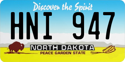 ND license plate HNI947