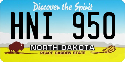 ND license plate HNI950