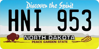ND license plate HNI953
