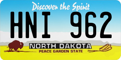 ND license plate HNI962