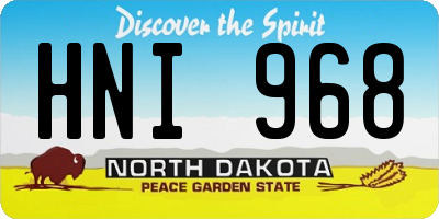 ND license plate HNI968