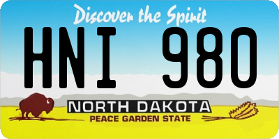 ND license plate HNI980