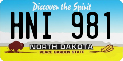 ND license plate HNI981