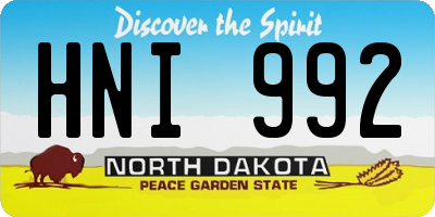 ND license plate HNI992