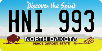 ND license plate HNI993