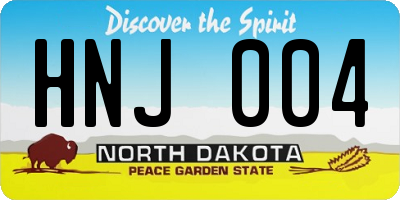 ND license plate HNJ004
