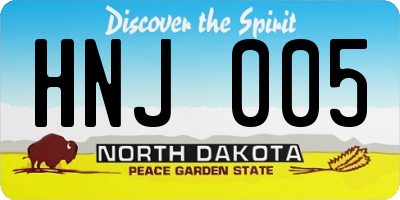 ND license plate HNJ005
