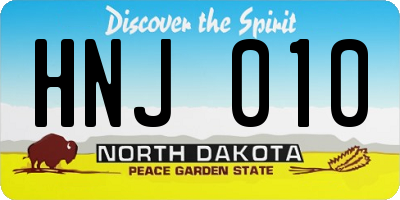 ND license plate HNJ010