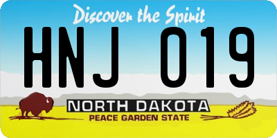 ND license plate HNJ019